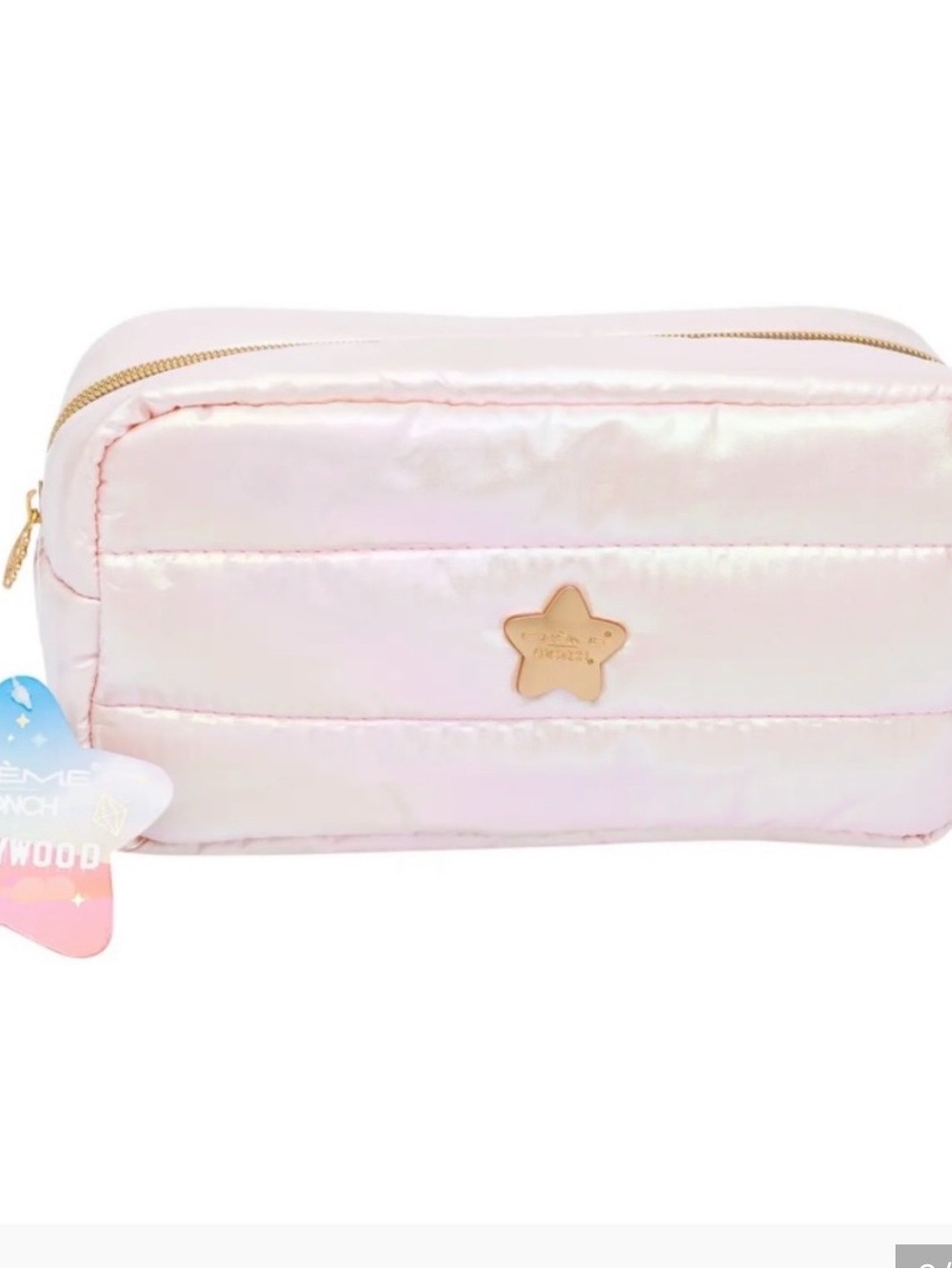 Crème Pink Quilted Cosmetic Bag